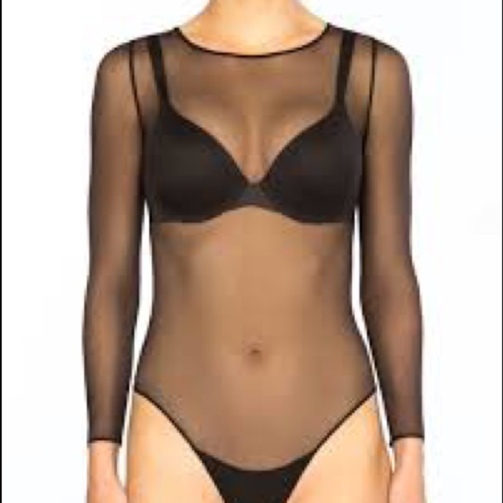 SPANX Sheer Fashion Mesh Thong Bodysuit